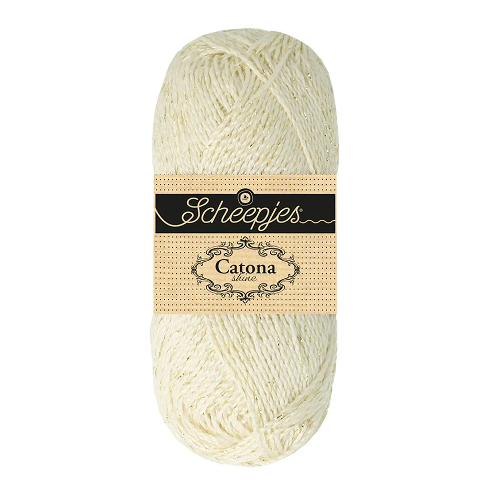 Scheepjes Catona Shine | Het Wolhuis Scheepjes Catona Shine - 105-G Bridal White - Gold | Het Wolhuis