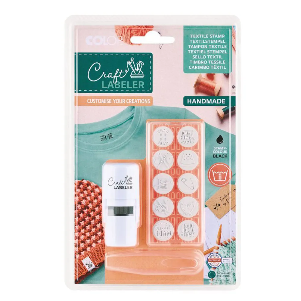 COLOP Craft Labeler textielstempel set - CP169830 | Het Wolhuis COLOP Craft Labeler textielstempel set | Het Wolhuis