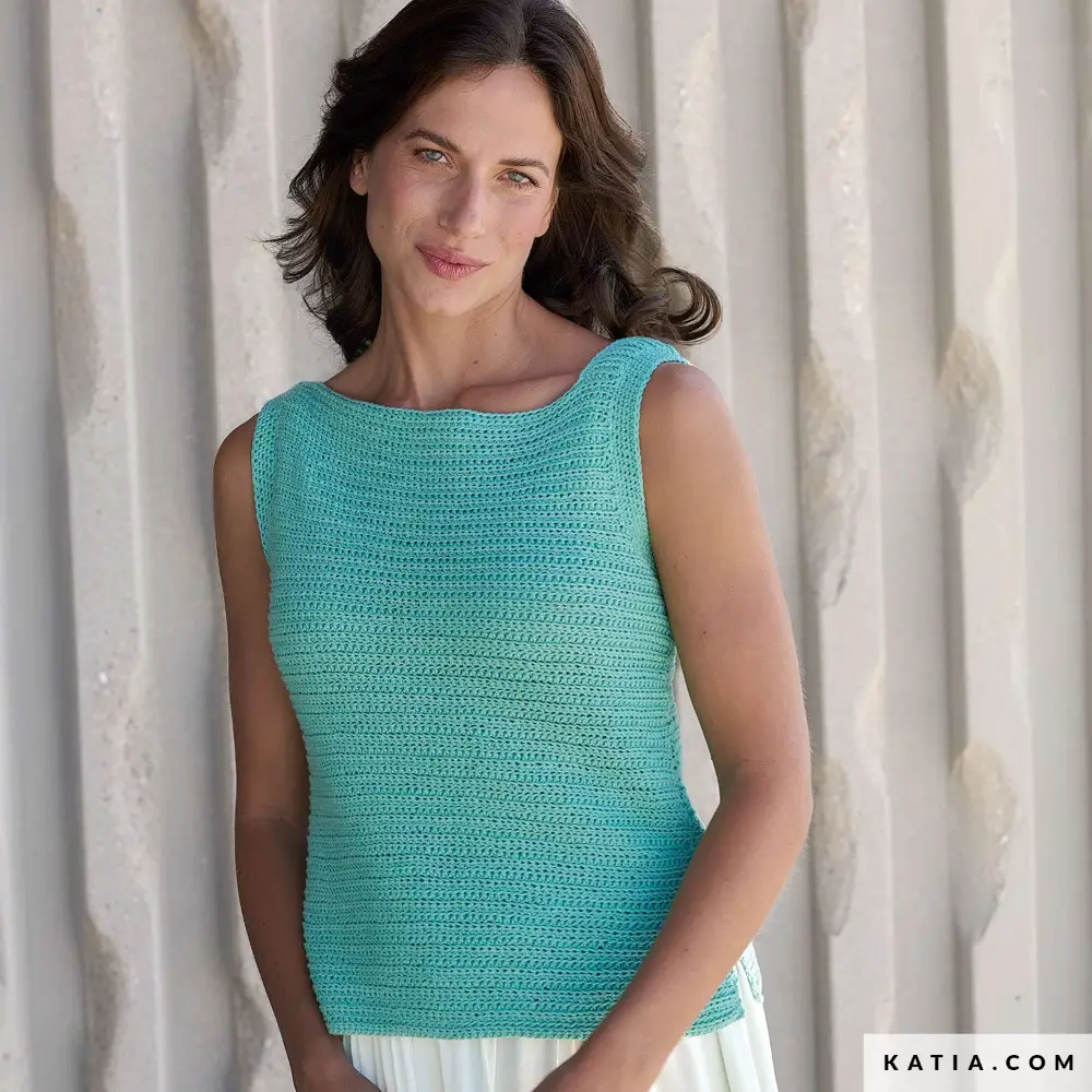Katia - Gehaakte mouwloze top van Cotton Cashmere | Het Wolhuis Katia - Gehaakte mouwloze top van Cotton Cashmere | Het Wolhuis
