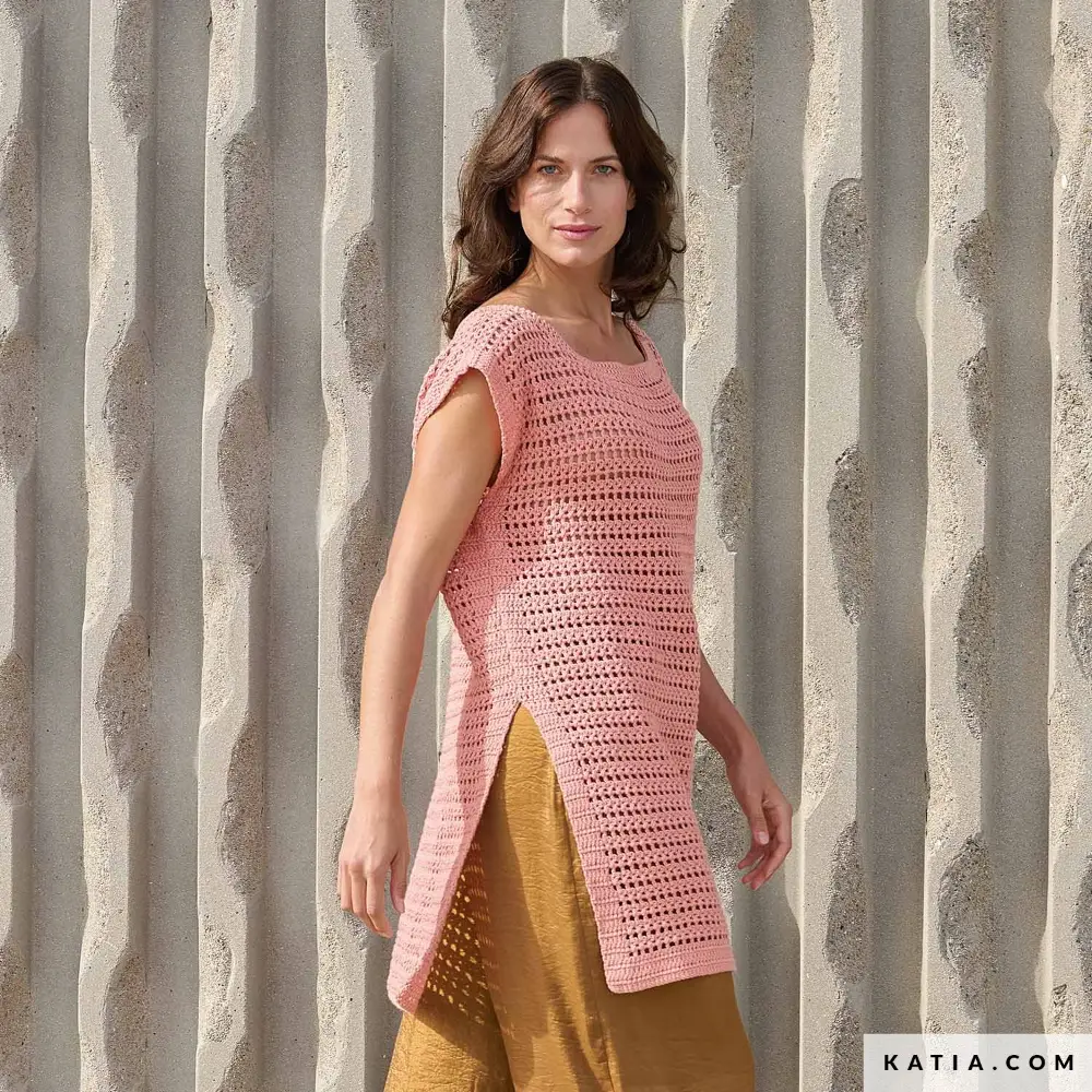 Katia - Gehaakte tuniek van Cotton Cashmere | Het Wolhuis Katia - Gehaakte tuniek van Cotton Cashmere | Het Wolhuis