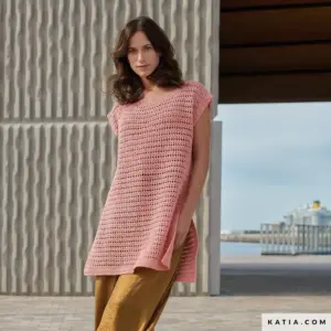 Katia - Gehaakte tuniek van Cotton Cashmere | Het Wolhuis