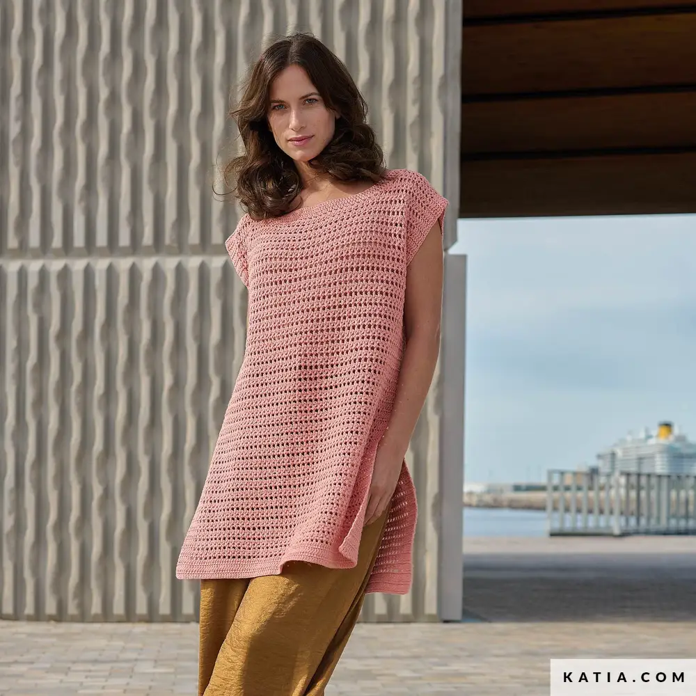 Katia - Gehaakte tuniek van Cotton Cashmere | Het Wolhuis Katia - Gehaakte tuniek van Cotton Cashmere | Het Wolhuis