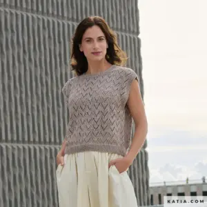 Katia - Topje met zigzagpatroon van Cotton Cashmere | Het Wolhuis