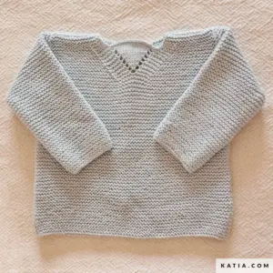 Katia - Baby trui gebreid in ribbelsteek met Cotton Cashmere 116-03 | Het Wolhuis