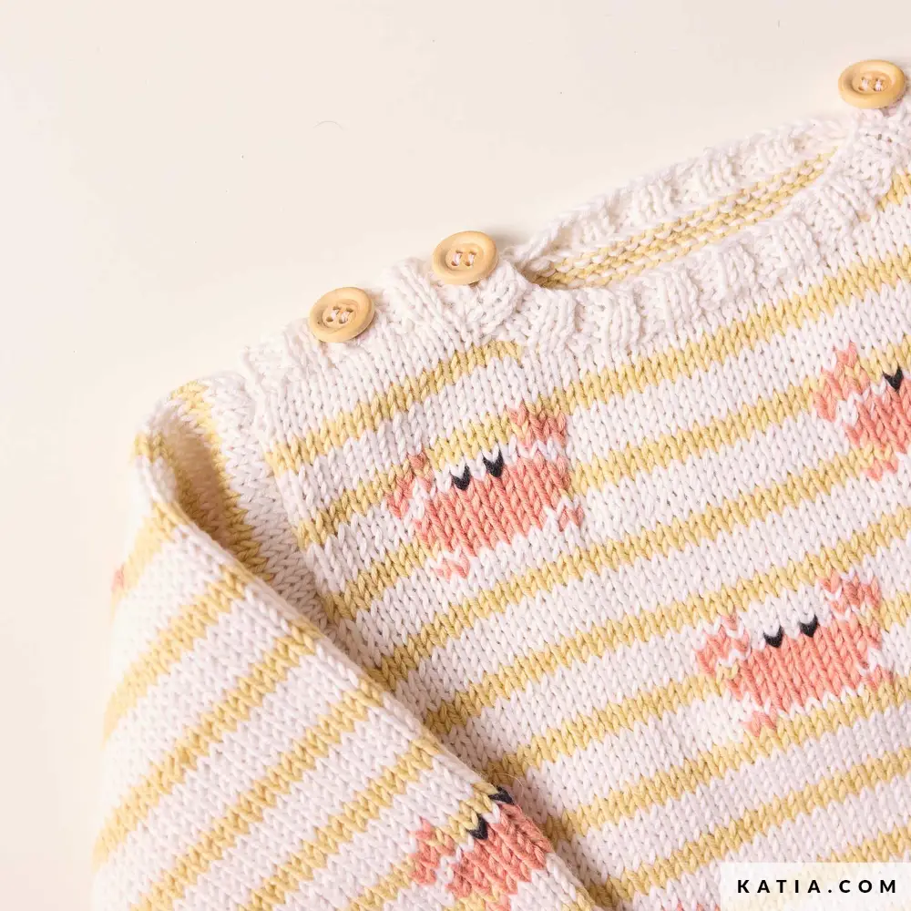 Katia - Gebreide trui met strepen van Cotton Cashmere 116-12 | Het Wolhuis Katia - Gebreide trui met strepen van Cotton Cashmere 116-12 | Het Wolhuis