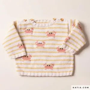 Katia - Gebreide trui met strepen van Cotton Cashmere 116-12 | Het Wolhuis