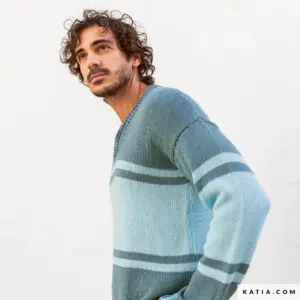 Katia - Gebreide trui met strepen van Fair Cotton - 112-06 | Het Wolhuis