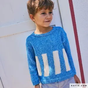 Katia - Kindertrui met intarsia van Puro Cotone - 117-08 | Het Wolhuis