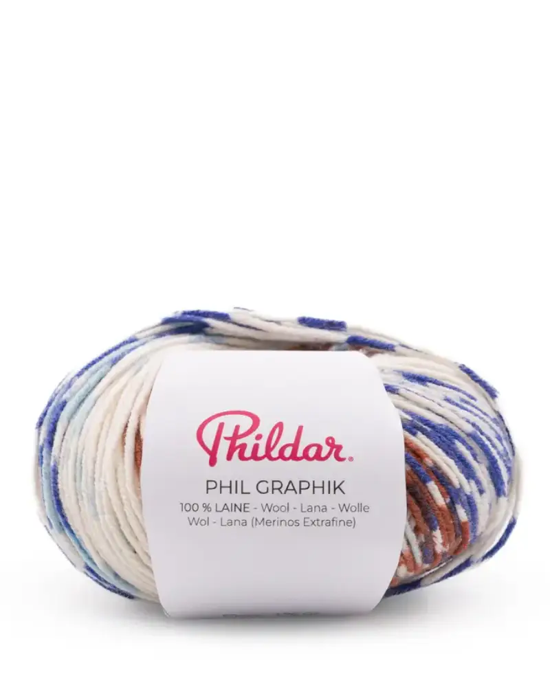 Phildar Phil Graphik | Het Wolhuis Phildar Phil Graphik-Imprime Blue | Het Wolhuis
