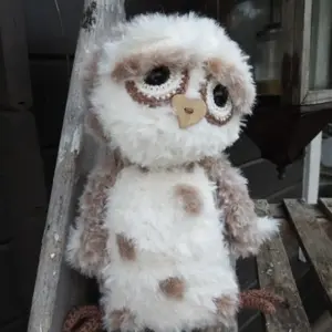 Funny Furry Owl Soft lichtbruin | Het Wolhuis