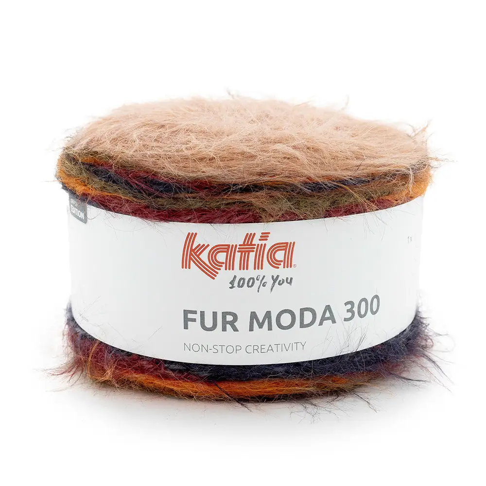 Katia Fur Moda 300 | Het Wolhuis Katia Fur Moda 300-300 - Kaki-Zwart-Roest bruin-wijn | Het Wolhuis
