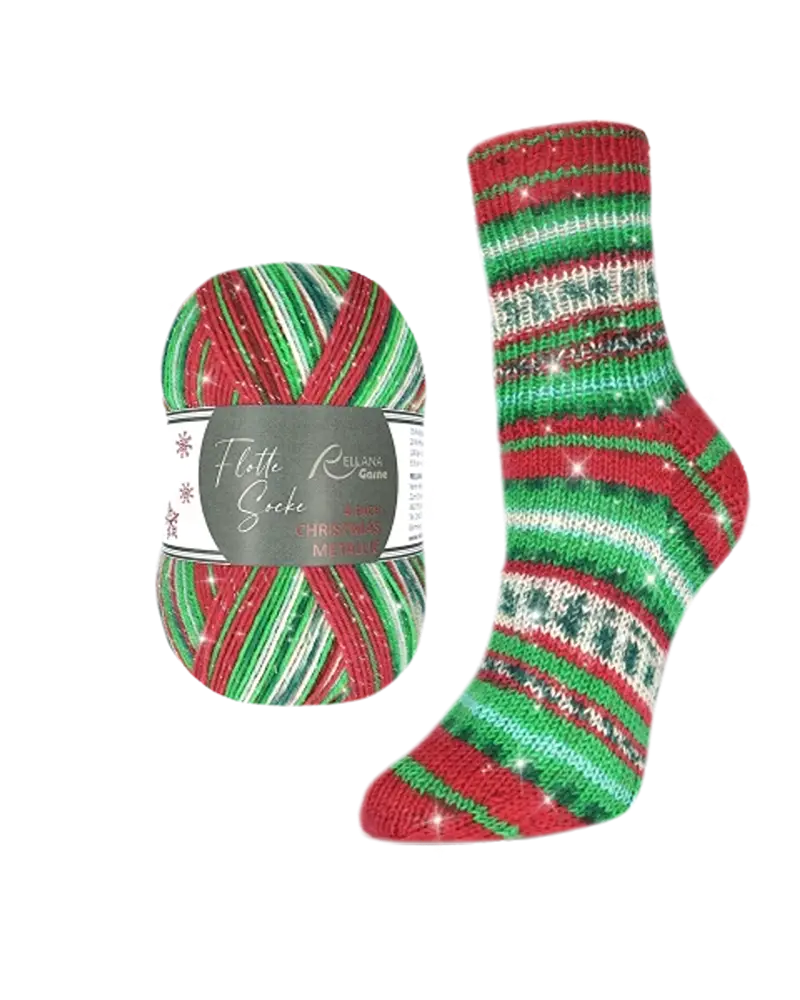 Rellana Flotte Socke 4f. Christmas Metallic 2026 | Het Wolhuis Rellana Flotte Socke 4f. Christmas Metallic 2026 | Het Wolhuis