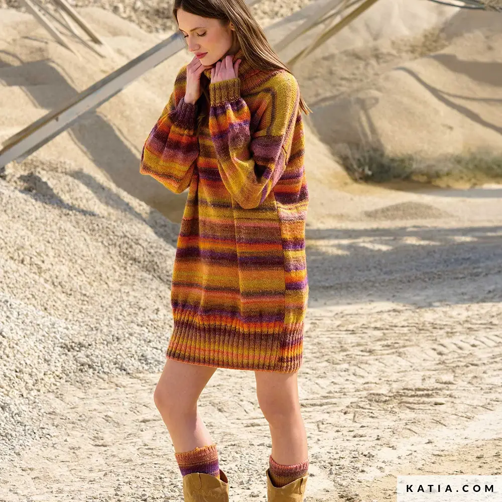 Katia - Gebreide jurk van Azteca Fine & Socks | Het Wolhuis Katia - Gebreide jurk van Azteca Fine & Socks | Het Wolhuis