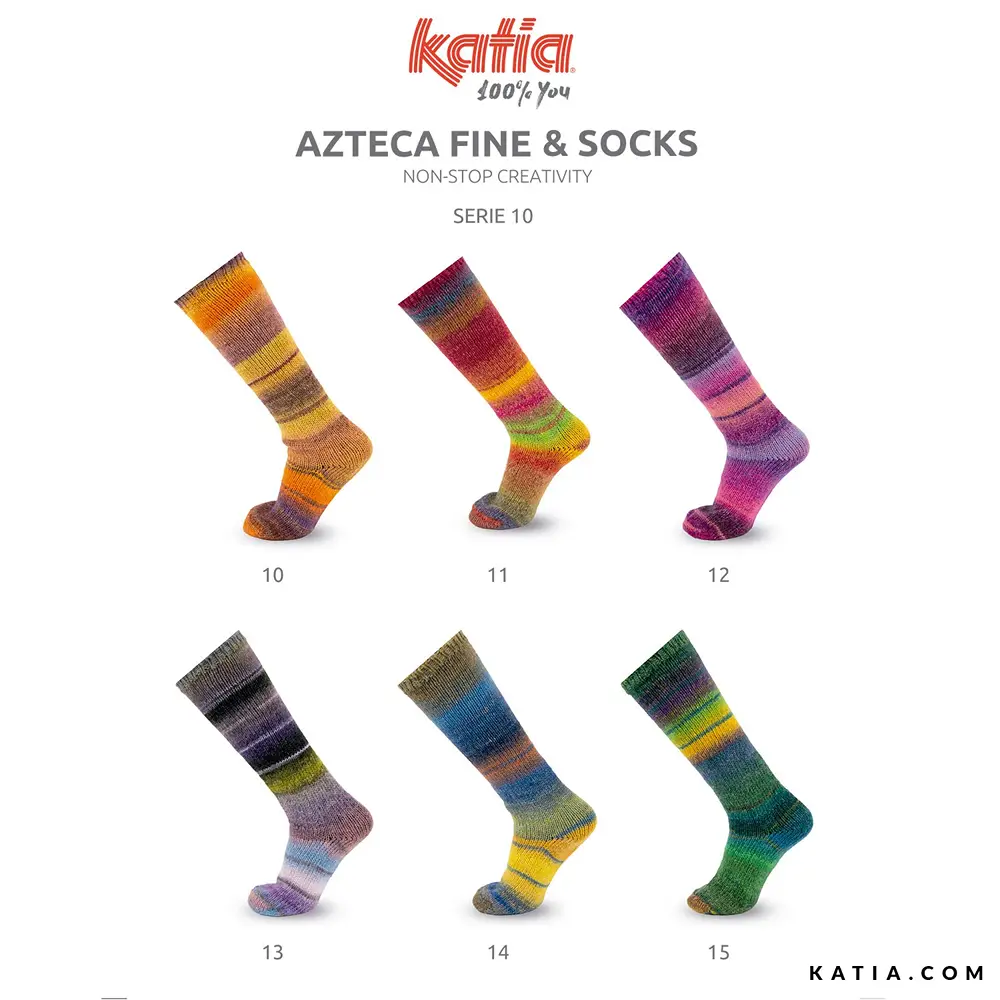 Katia - Sokken met rondbreinaalden Azteca Fine & Socks | Het Wolhuis Katia - Sokken met rondbreinaalden Azteca Fine & Socks | Het Wolhuis