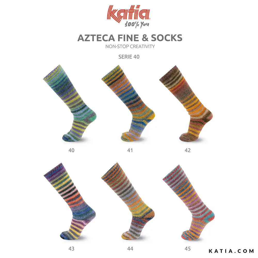 Katia - Sokken met rondbreinaalden Azteca Fine & Socks | Het Wolhuis Katia - Sokken met rondbreinaalden Azteca Fine & Socks | Het Wolhuis