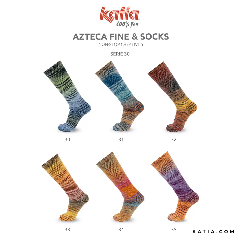 Katia - Sokken met rondbreinaalden Azteca Fine & Socks | Het Wolhuis Katia - Sokken met rondbreinaalden Azteca Fine & Socks | Het Wolhuis