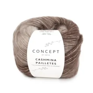Katia Cashmina Pailletes-100 Beige-Bruin | Het Wolhuis