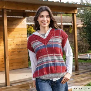 Katia - Geruite spencer van Merino Tweed | Het Wolhuis