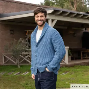 Katia - Herenvest met sjaalkraag van The Basic Chunky - 2-31 | Het Wolhuis