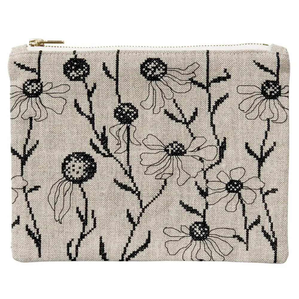Rico - Borduurpakket met geteld kruissteekmotief: Echinacea-etui - 100442 | Het Wolhuis Rico Borduurpakket met geteld kruissteekmotief: Echinacea-etui - 100442 | Het Wolhuis