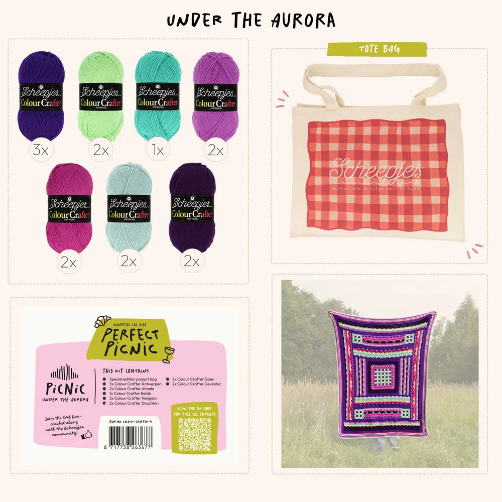 Scheepjes Perfect Picnic CAL 2026 - Kit Colour Crafter | Het Wolhuis Scheepjes Perfect Picnic CAL 2026 - Kit Colour Crafter - Aurora | Het Wolhuis