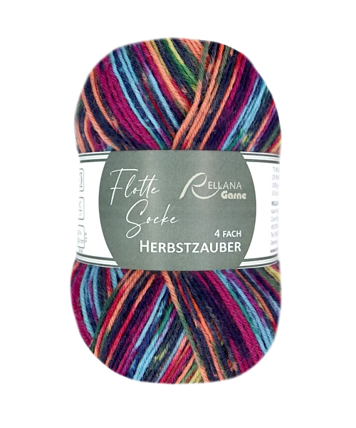 Rellana Flotte Socke 4f. Herbstzauber | Het Wolhuis Rellana Flotte Socke 4f. Herbstzauber-1260 | Het Wolhuis