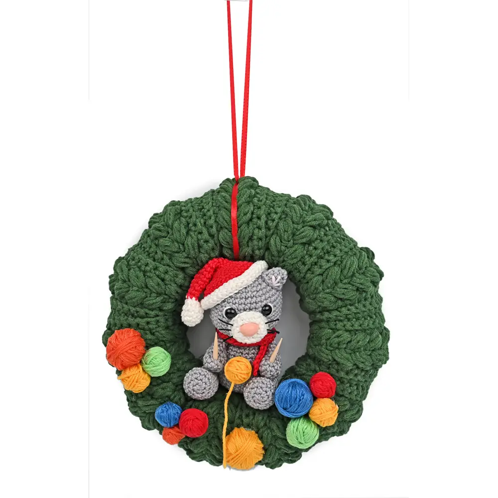 Winterpret - Garenpakket Kerstkrans Poes | Het Wolhuis Winterpret - Garenpakket Kerstkrans Poes | Het Wolhuis